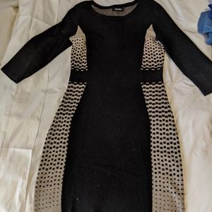 Nine West Black & Cream Cotton Blend Dress